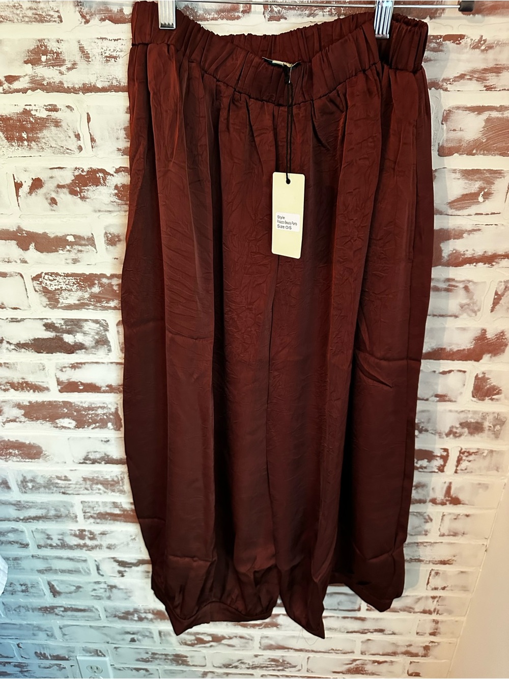 Jaded Gypsy Wide-Leg Palazzo Pants in Deep Wine